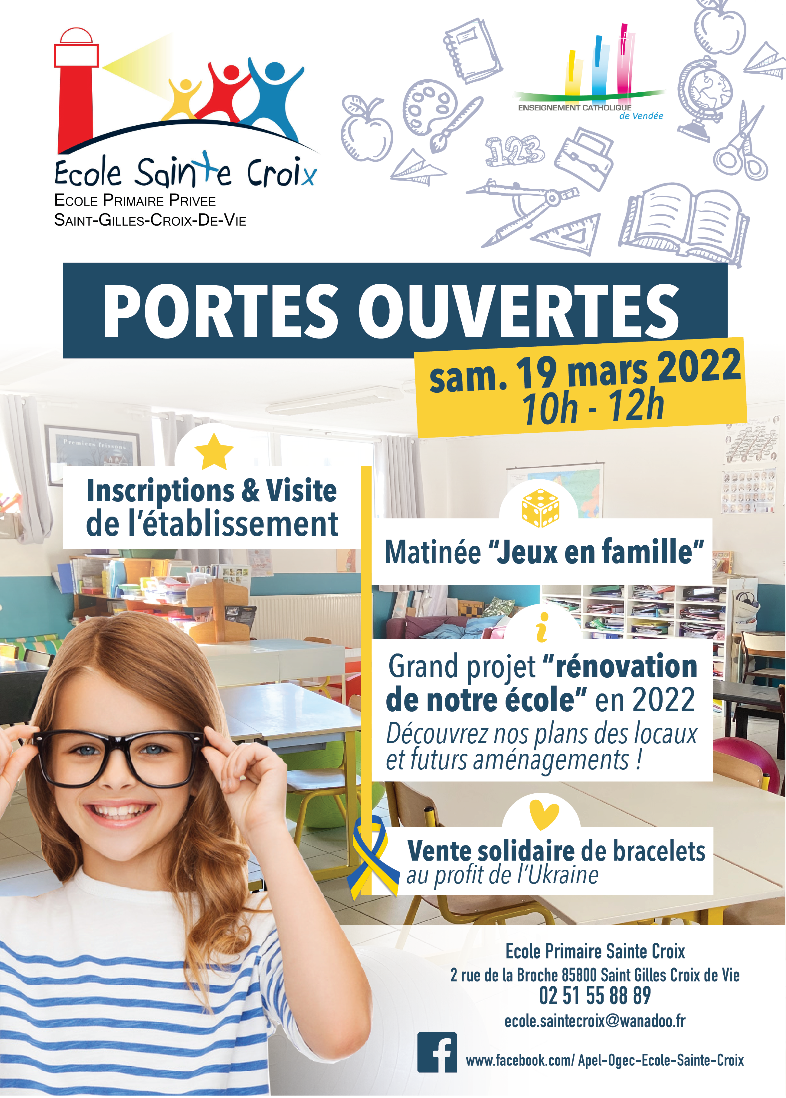 affiche des portes ouvertes de l'école sainte croix